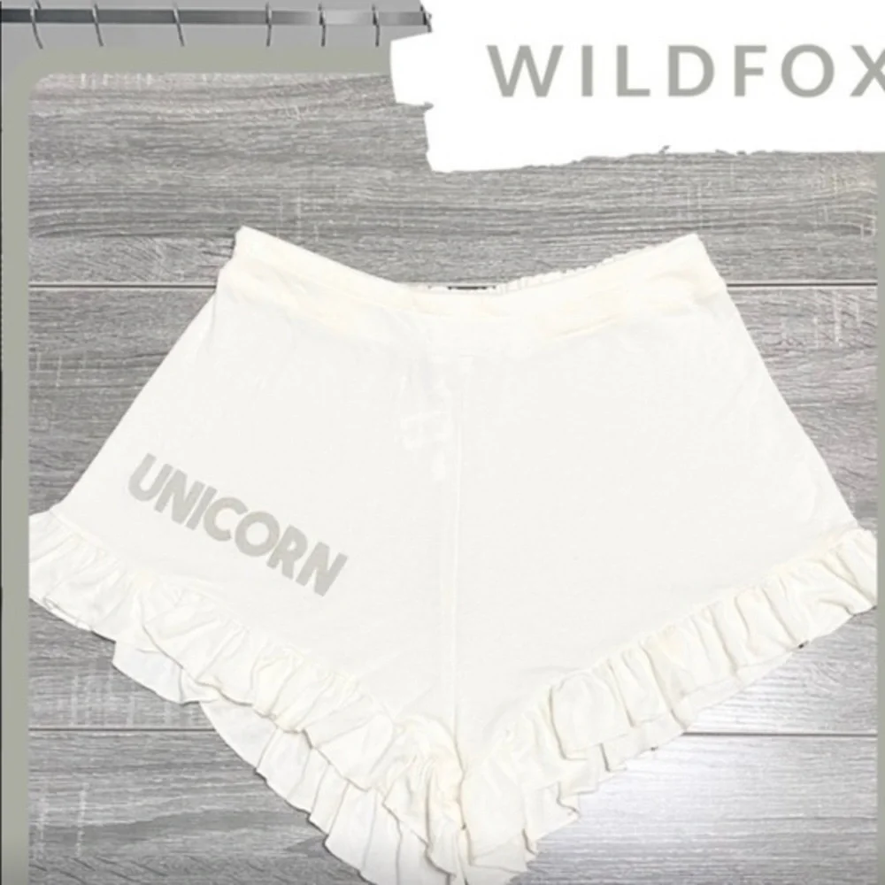 WILDFOX Unicorn Ruffle High-Waisted Shorts - Picture 1 of 7